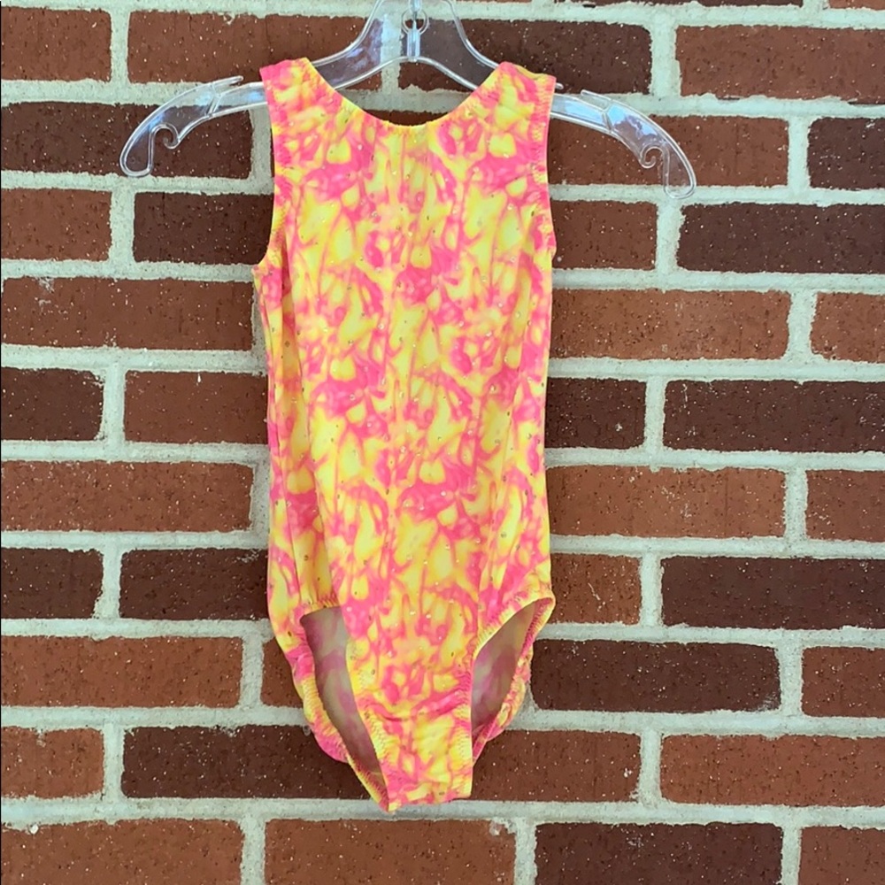 Pink and Yellow Tie-Dye Leotard